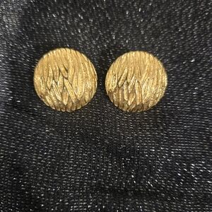 Elegant Gold Textured Clip on Earrings